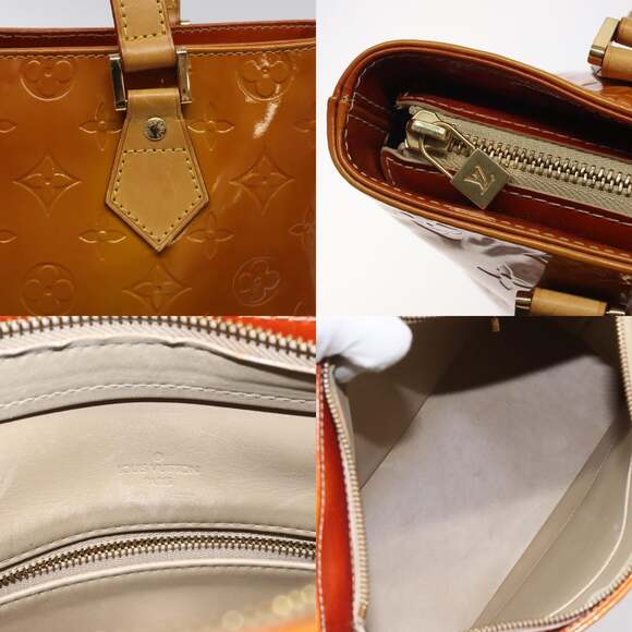 LOUIS VUITTON Monogram Vernis Houston Hand Bag Beige M91004 - Picture 11 of 13